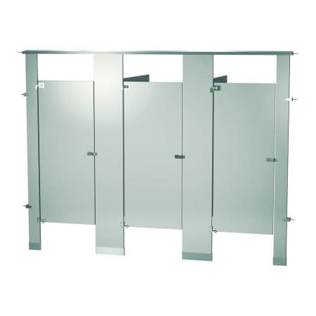 Bradley Bradley Powder Coated Steel 108" Wide Complete 3 Between Wall Compartments, Dove Gray - BW33660-DGR BW33660-DGR